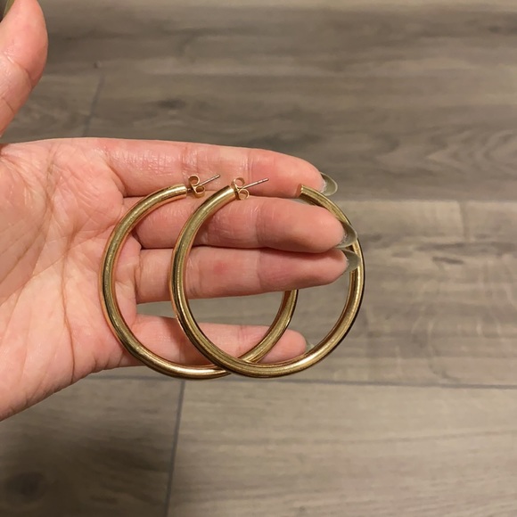 Zara Gold Hoop Earrings - Picture 2 of 2